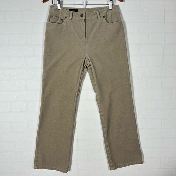 Brooks Brothers 346 Womens Beige Tan Corduroy Straight Leg Pants size 6 - Picture 1 of 14